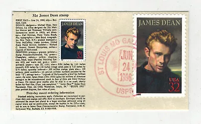 JAMES DEAN 3082 RARE KEN SPECIAL TINY ENV. 3 1/2 X 2 ST. LOUIS RED CANCEL 12 MAD • $4.49