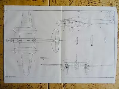 WW2 Aircraft MARTIN BALTIMORE I Scale Design Plans C1942 • $16.36