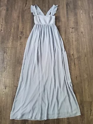 Show Me Your MuMu Sz XS June Steel Blue Maxi Dress SL24 Bridesmaid $198  • $28