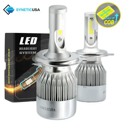 Syneticusa H4/9003 LED Headlight Kit High/Low Beam 6000K White Light Bulbs • $12.50