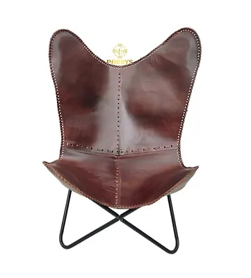 $235.24 • Buy Genuine Leather Office Butterfly Chair Handmade Leather Relaxing Chair PL2-5