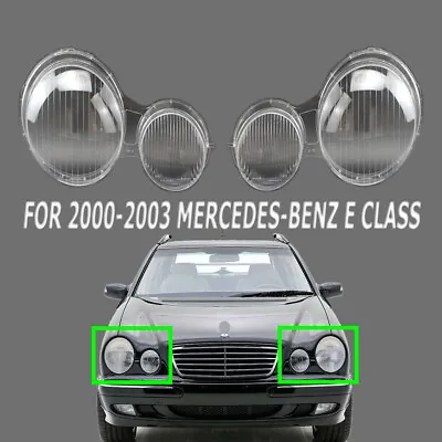 Fit For 2000-2003 Mercedes-Benz W210 E-Class Clear Auto Headlight Cover Lens • $104.85