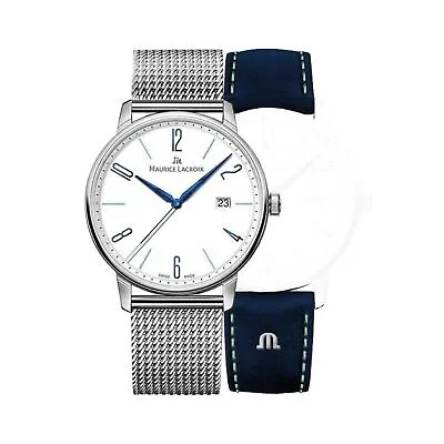 Maurice Lacroix EL1118-SS00E-120-C Men's Eliros White Dial Quartz Watch • $309