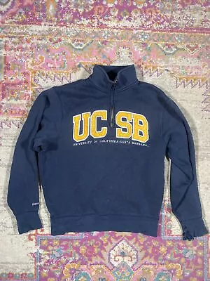 UCSB University Of California Santa Barbara 1/4 Zipper Pullover Blue • $39.99