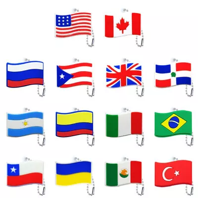 National Flag USA UK Canada Cool Bag Charm Mini Figure Ornament Keyring Keychain • $5.51