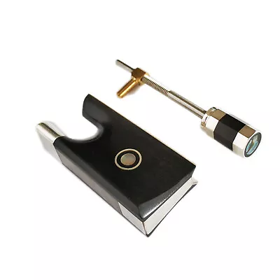 4/4 Antiqued Silver Parts Ebony Frog W/ Screw Button Fit Violin Bow Abalone • $42.75