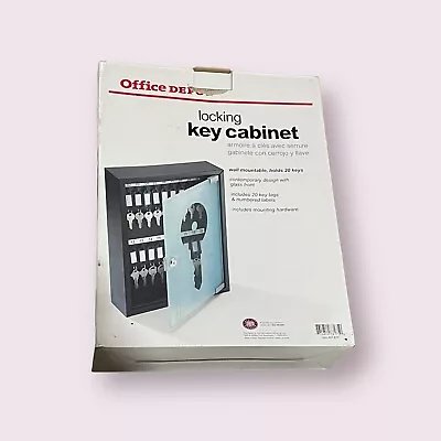 Office Depot Locking Key  Wall Mounted Cabinet Glass Front Design Holds 20 Keys • $20