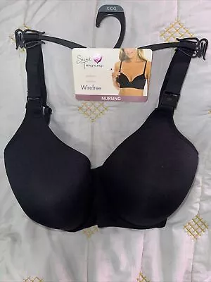 Secret Treasures Nursing Bra 40-44  D-DDD Black Padded Wirefree Maternity XXXL • $4.99