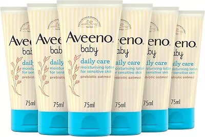 Aveeno Baby Daily Care Moisturising Lotion For Sensitive Skin 6 X 75ml • £17.99