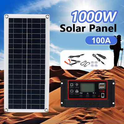1000W Watt 12 Volt 100A Solar Panel Kit Battery Charger For RV Home Plug & Play • £36.66