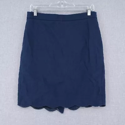 J. Crew Skirt Womens Size 4 Blue Pockets Straight & Pencil Business Casual • $10