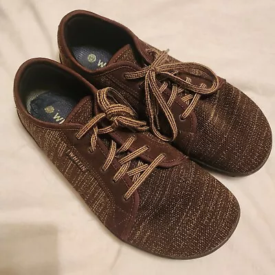Whitin Barefoot Minimalist Shoes EU 43 US M9 W10.5 Brown Knit Lace Up Zero Drop • $15