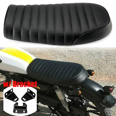 Flat Brat Cafe Racer Seat Vintage Saddle For Honda Yamaha Suzuki GS Cafe Racer • $36.61