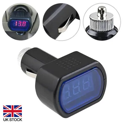 LED Digital Voltage Meter Gauge Vehicle Car Voltmeter Cigar Lighter Plug Black • £5.68