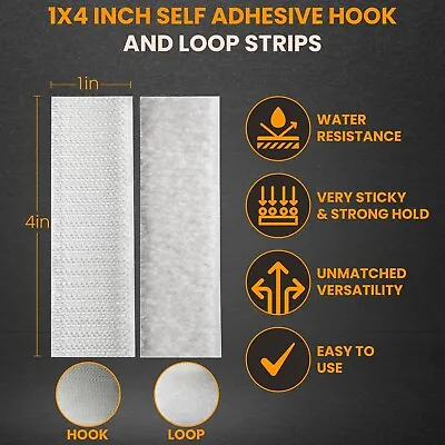 Velcro 15 Pcs Heavy Duty Hook And Loop Strip Adhesive Sticky Back Fastener WHITE • $8.99