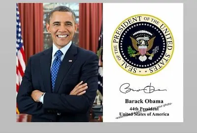 President Barack Obama Official PHOTO Portrait Art Print Seal Autograph Repro • $5.68