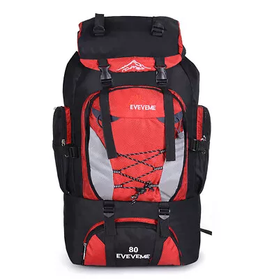 $69.99 • Buy 80L Outdoor Camping Hiking Backpack Army Military Tactical Rucksack Bag Trekking