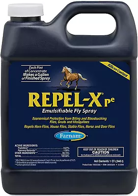 $60.80 • Buy Farnam Repel-X Pe Emulsafiable Fly Spray For Horses, Concentrate, 32 Oz