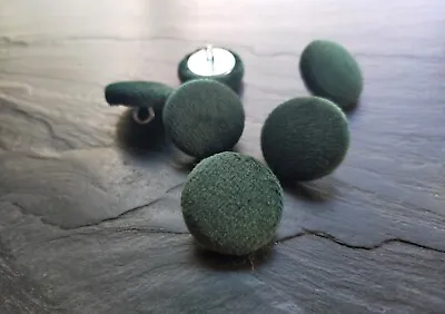 Dark Green Velvet Fabric Covered Buttons 14 19 23 25 Or 31mm In Packs • £1.85