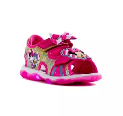 Disney Minnie Mouse & Daisy Duck Girl's Open Toe Light Up Sandals Toddle Size 11 • $24.99