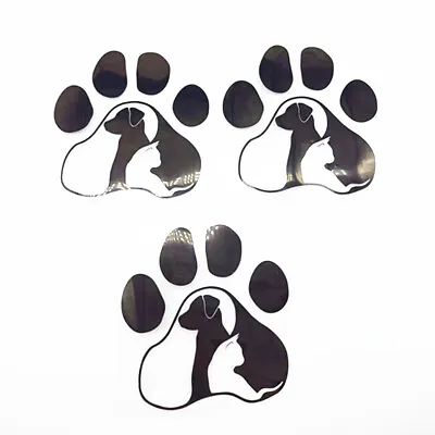 Car Sticker Dog Paw Foot Print Pattern Decoration Badge Window Vinyl Decals 3Pcs • $12.50