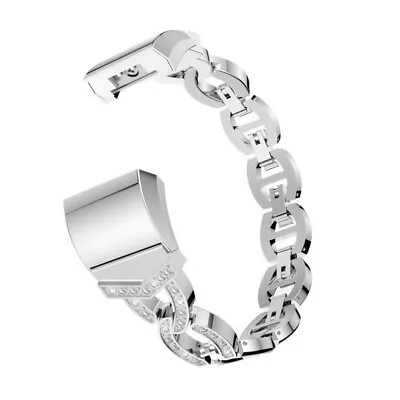 $18.85 • Buy For Fitbit Charge 2 3 4 Bling Rhinestones Metal Watch Band Wrist Strap Bracelet