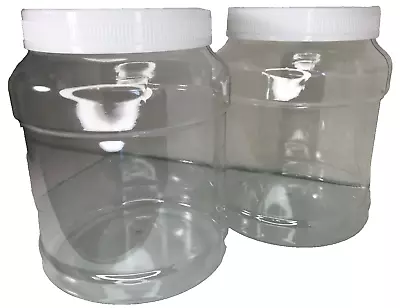 2 Pack 86 Oz PET Plastic Jars; 2.5 Quarts 5  Wide 7.5  Tall • $12.15