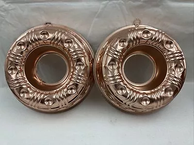 Decorative Jello Molds Lot Of 2 With Hanger Loops 3-1/2 Cup 8-1/2” Diameter • $27