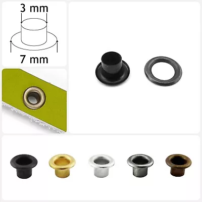 3 Mm Brass Eyelets With Washers Leather Craft Grommet Banner Rust Proof AMW • £4.01