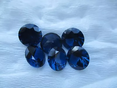 Sapphire Blue Spinel #113 - 9 Mm - Round Brilliant Cut Loose Gems - 9 Mm • £5.28