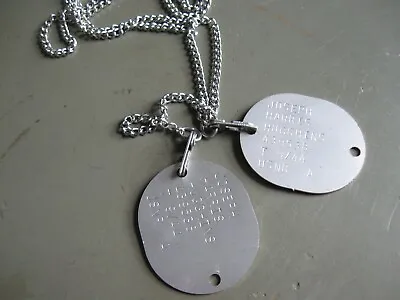  WW2 US Navy And US Marine Dog Tag Reproductions With M1940 Chains • $35