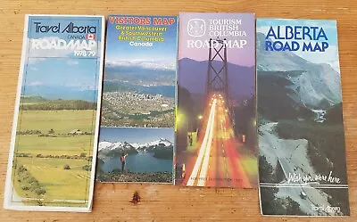 £3.99 • Buy Bundle Of 1970s 1980s Canada Road Maps X 4 Alberta, British Columbia, Vancouver