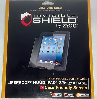 $29.99 • Buy Invisible Shield By ZAGG Custom-made For Lifeproof Nüüd IPad 2/3rd Gen Case