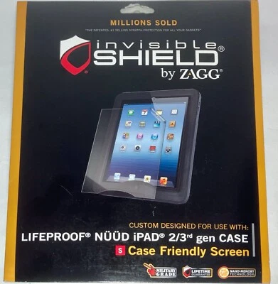 $29.99 • Buy Invisible Shield By ZAGG Custom-made For Lifeproof Nüüd IPad 2/3rd Gen Case