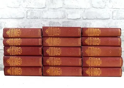 Antique C1910 Complete Set Of 15 Charles Dickens Works Books Waverley • £195