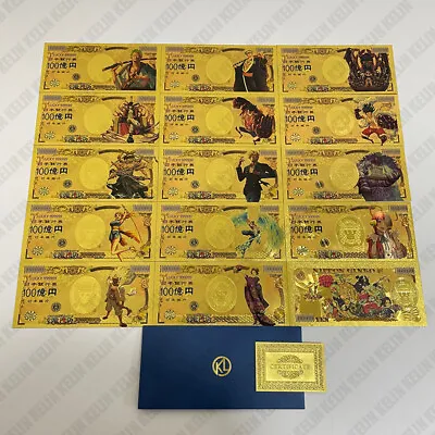 14pcs Japanese Manga One Piece Zoro Gold Banknote Anime Golden Ticket Cards • $11.34