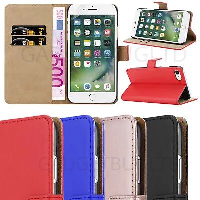 CASE FOR IPHONE 7/8 LUXURY Pu LEATHER SHOCKPROOF WALLET FLIP COVER • £3.99