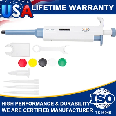 $25.99 • Buy Super Micro Single Channel Adjustable Pipetman 200-1000uL P1000 Pipet Pipette US