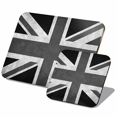 1x Cork Placemat & Coaster Set - BW - Union Jack Flag GB UK England #38186 • £14.99
