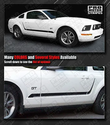 Ford Mustang 2005-2014 Lower Door Side Accent Stripes Decals (Choose Color) • $47.60