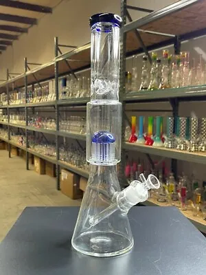 $49.99 • Buy 16  Inch Glass Water Pipe Bong - 8 Arm Tree Perc - Blue - USA