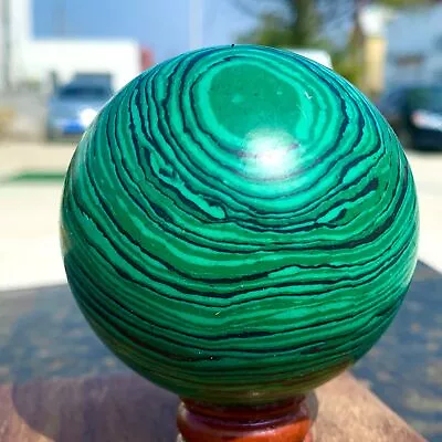 264g Beautiful Polished Malachite Stripe Crystal Sphere Gemstone Reiki Healing • $69.30