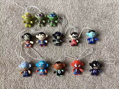 13 X Marvel DC TMNT Kinder Egg Toy Figures - Used Christmas Tree Decorations • £7.50