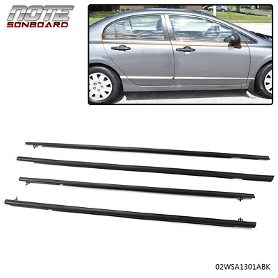 4x Weather Strips Window Moulding Trim Fit For 2006-2011 Honda Civic 4-door • $41