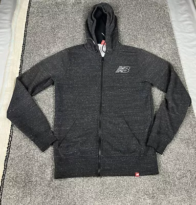 $25 • Buy New Balance Hoodie Mens Small Grey Silver Logo Sweatshirt Sweater Casual Gym