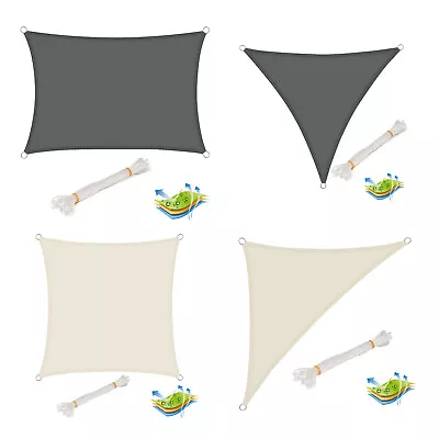 Outdoor Sun Shade Sail Patio Suncreen UV Protected Awning Garden PES Sun Canopy • £18.99