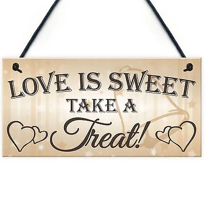 Love Is Sweet Take A Treat Hanging Wedding Cake Table Plaque Decoration Sign  • £3.99