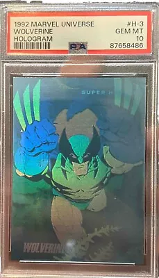 1992 Marvel Universe Impel Skybox Wolverine #h-3 🔥 Hologram Psa 10 Mint🔥 • $12749.15