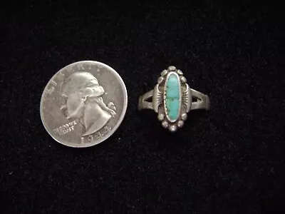Vintage Southwestern Sterling Silver And Turquoise Ring Size 7 • $20