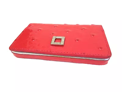 LODIS Julia Slim Magnetic Business Card Case Holder Pink Metallic Ostrich • $19.99